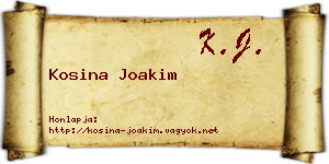Kosina Joakim névjegykártya